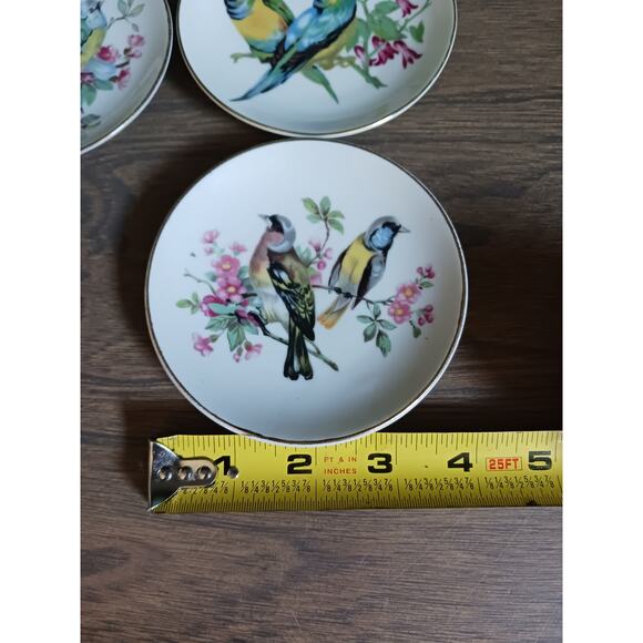 Vintage Silk Screen Porcelain Four in one Bird Plates - Picture 5 of 6